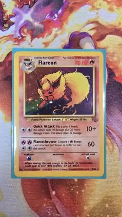 Pokemon TCG Flareon Jungle 3/64 Holo Unlimited Holo Rare LP - Image 1