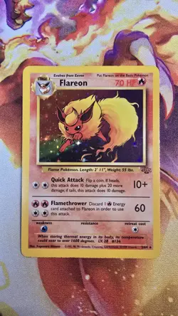 Pokemon TCG Flareon Jungle 3/64 Holo Unlimited Holo Rare LP - Image 2