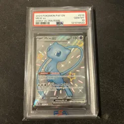 2024 Pokemon Paf EN-Paldean Fates Mew EX #216 Shiny Ultra Rare PSA 10 - Image 1
