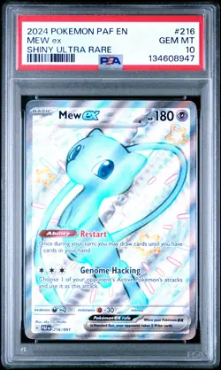 2024 POKEMON PAF EN-PALDEAN FATES SHINY ULTRA RARE #216 MEW EX PSA 10 - Image 1