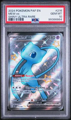 2024 POKEMON PAF EN-PALDEAN FATES SHINY ULTRA RARE #216 MEW EX PSA 10 - Image 1
