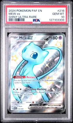 2024 POKEMON PAF EN-PALDEAN FATES SHINY ULTRA RARE #216 MEW EX PSA 10 - Image 1