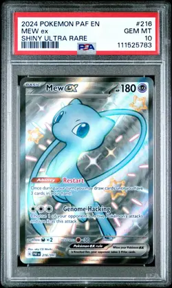 2024 POKEMON PAF EN-PALDEAN FATES SHINY ULTRA RARE #216 MEW EX PSA 10 - Image 1