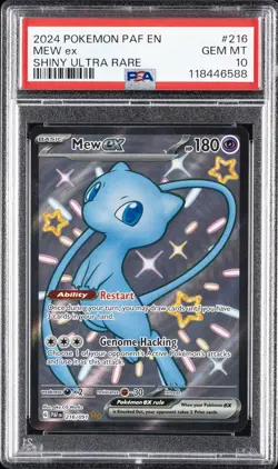 2024 POKEMON PAF EN-PALDEAN FATES SHINY ULTRA RARE #216 MEW EX PSA 10 - Image 1