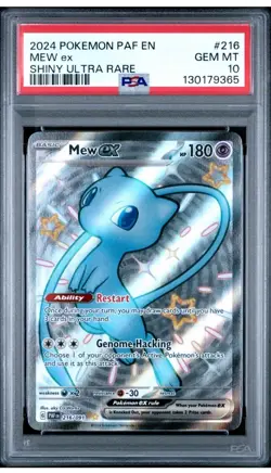 2024 POKEMON PAF EN-PALDEAN FATES #216 MEW EX SHINY ULTRA RARE PSA 10 - Image 1