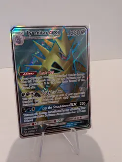 Pokemon TCG Tyranitar GX Full Art Holo Card Sun & Moon Lost Thunder 203/214 - NM - Image 1