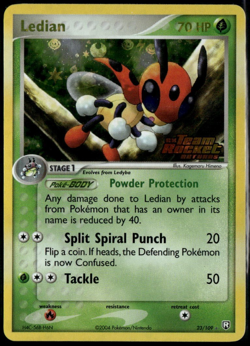 Ledian Reverse Holo Stamp 23/109 ex Team Rocket Returns 2004 NM Pokemon - Image 1