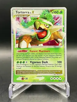 Torterra Lv.X DP09 Diamond and Pearl Black Star Promo Holo Pokemon TCG Creased - Image 1