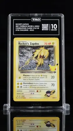 2021 Pokemon Rocket's Zapdos Celebrations Classic 15/132 TAG GEM MINT 10 - Image 1