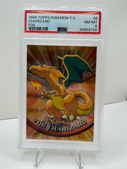 1999 Topps Pokemon TV #6 Charizard Foil PSA 8! NM-MT - Image 1
