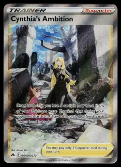 Pokemon Card - Cynthia's Ambition Crown Zenith GG60/GG70 Ultra Rare - Image 1