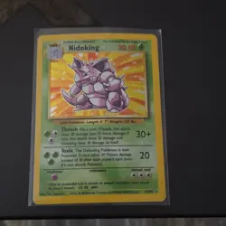 Pokemon Nidoking Base Set 11/102 Holo Rare 1999-2000 Wizards Copyright Card - Image 1