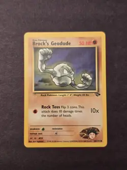 Pokemon TCG Brock's Geodude Gym Challenge Unlimited Common Card 68/132 Nm - Image 1