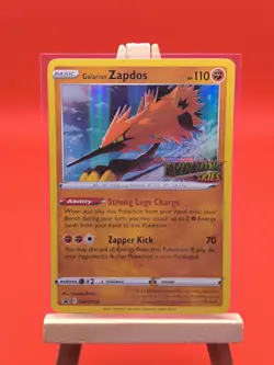 Galarian Zapdos SWSH124 Evolving Skies Prerelease Holo Rare Promo Pokemon Card - Image 3