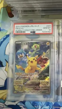 PSA 10 Pikachu 001/SV-P Promo Pre-Order Scarlet & Violet Pokemon Card Japanese - Image 1