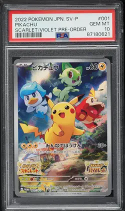 PSA 10 Pikachu 001/sv-p Scarlet & Violet Pre-order Sv Promo Pokemon Japanese - Image 1