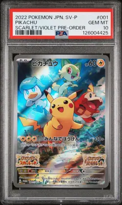 PSA 10 Pikachu 001/sv-p Scarlet & Violet Pre-order Sv Promo Pokemon Japanese - Image 1