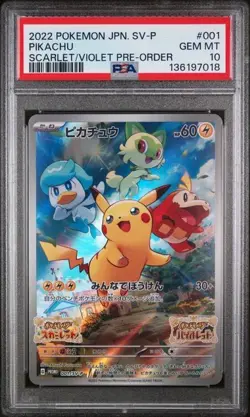 PSA 10 Pikachu 001/sv-p Scarlet & Violet Pre-order Sv Promo Pokemon Japanese - Image 1