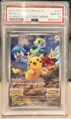 PSA 10 - Pikachu 001/SV-P Scarlet Violet Pre-Order Promo Japanese Pokemon - Image 1