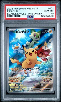 PSA 10 Pikachu 001/SV-P Holo Promo Scarlet & Violet Pre-order Japanese POKEMON - Image 1