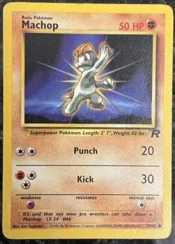 Machop 59/82 Team Rocket Regular Common LP Vintage Pokemon Card 2000 WOTC - Image 1