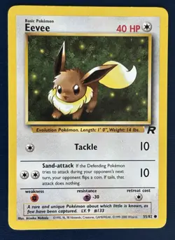 Eevee 55/82 Team Rocket 2000 Regular Common LP Vintage Pokemon Card - Image 1