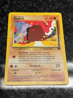 Diglett 52/82 Team Rocket Regular Common LP Vintage Pokemon Card 2000 WOTC - Image 3