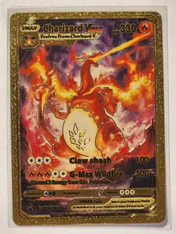 Pokemon Charizard Vmax SWSG261 Promo Gold Foil Fan Art - Image 1