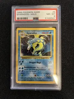 Pokemon TCG Gyarados Base Set 6/102 Holo Unlimited Holo Rare PSA 8 - Image 1