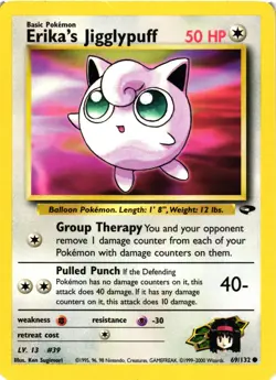 Pokemon TCG Erika's Jigglypuff 69/132 Gym Challenge Regular Unlimited LP - Image 1