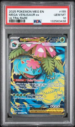 2025 POKEMON MEG EN-MEGA EVOLUTION ULTRA RARE #155 MEGA VENUSAUR EX PSA 10 - Image 1