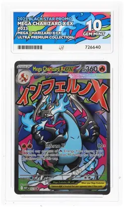 Mega Charizard X EX 023 UPC Promo Pokemon - ACE 10 PERFECT SUB GRADES - Image 1