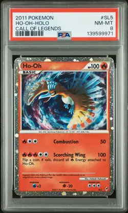 2011 POKEMON CALL OF LEGENDS #SL5 HO-OH-HOLO PSA 8 - Image 1