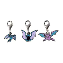 Pokemon Center National Zukan Metal Charm 041 042 169 Zubat Golbat Crobat - Image 1
