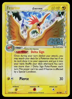 Pokemon Card - Fearow Crystal Guardians 18/100 Rare Reverse Holo Stamped - Image 1