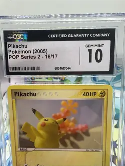 CGC 10 Pikachu 2005 POP Series 2 16/17 Graded Pokemon Card - Image 2