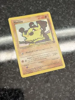 Mankey 61/82 Team Rocket Regular Common LP Vintage Pokemon Card 2000 - Image 2