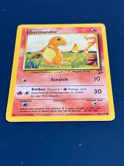 Charmander 069/130 Base Set 2 Regular Common LP Vintage Pokemon Card 2000 - Image 2