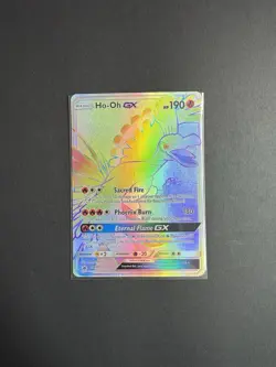 Pokemon TCG Ho-Oh GX Rainbow Holo Rare Sun & Moon SM80 Promo Card - Image 1