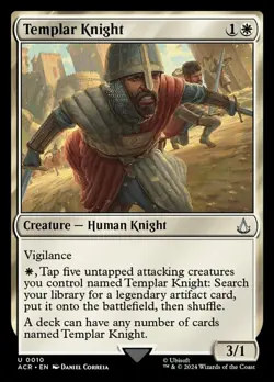 MTG Templar Knight - Foil, Universes Beyond: Assassin's Creed, Lightly Played, E - Image 1