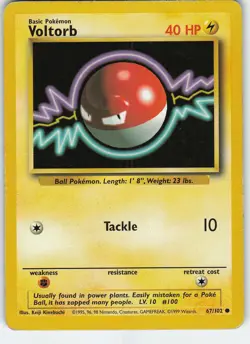 Voltorb 067/102 Base Set Common Normal MP Pokemon - Image 1