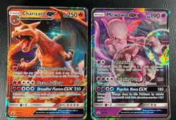 Charizard GX SM195 & Mewtwo GX SM195 Pokemon Black Star Promo Jumbo Holo Cards J - Image 1