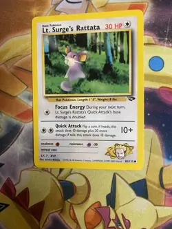 Lt. Surge's Rattata 85/132 Unlimited Pokemon Gym Challenge NM - Image 1