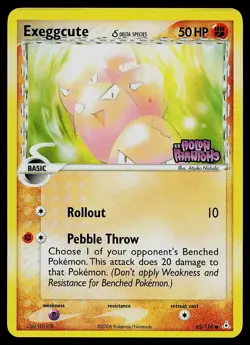 Pokemon Card - Exeggcute Holon Phantoms 65/110 Common Reverse Holo Stamped - Image 1