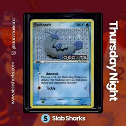 2005 POKEMON EX DEOXYS #54/107 BARBOACH HOLO STAMPED - Image 1
