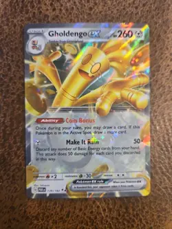 Pokemon Gholdengo EX Ultra Rare Card Paradox Rift 139/182 NM Condition - Image 1