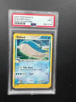 Pokemon Wailord Holo Ruby & Sapphire Ex 14/109 PSA 9 MINT - Image 1