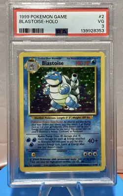 1999 Blastoise 2/102 Base Set Holo PSA Graded Pokemon TCG - Image 1