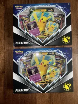 Pokemon TCG: 2x Pikachu V Box. Fusion Strike / Brilliant Stars Pikachu V Boxes - Image 1