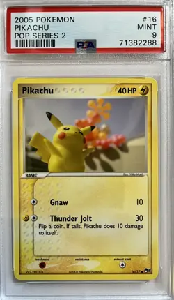 PSA MINT 9 Pikachu 16/17 Pop Series 2 Pokemon 2005 - Image 1